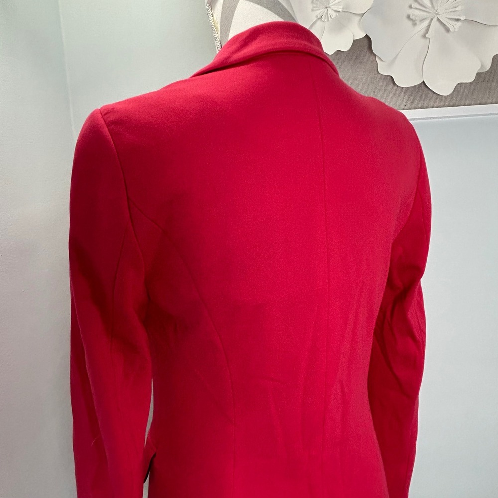 LYSSE Womens Ponte Blazer Jacket Hot Pink One Button Notch Lapel Size S - Picture 7 of 11